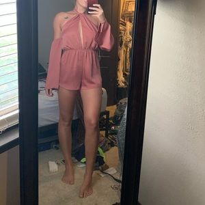 Pink Satin Romper